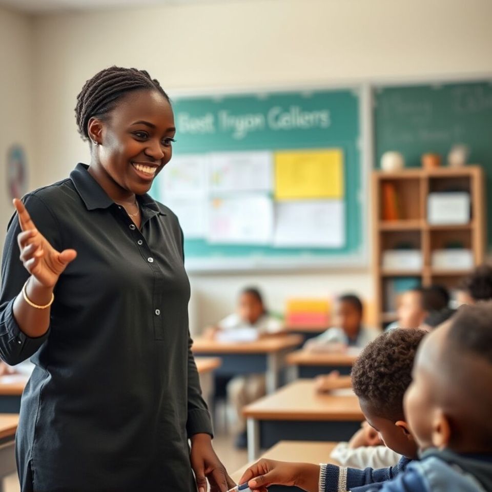 Teacher in front of her class