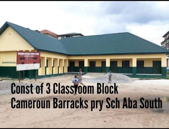 3-classroom block, Cameroun Barracks Primary School, Aba South