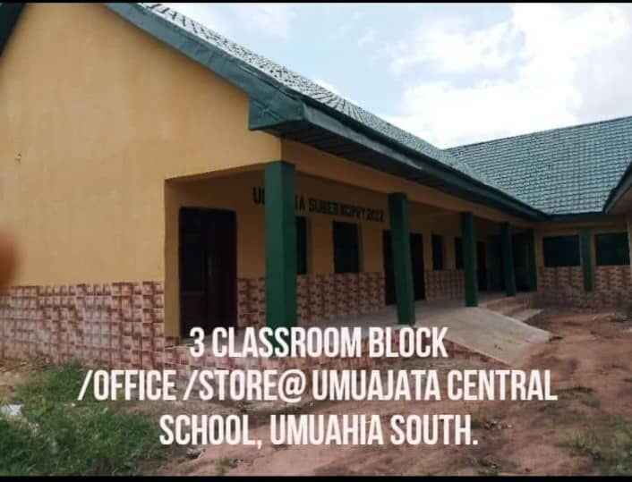 3-classroom block with office and store, Umuajata Central School, Umuahia South